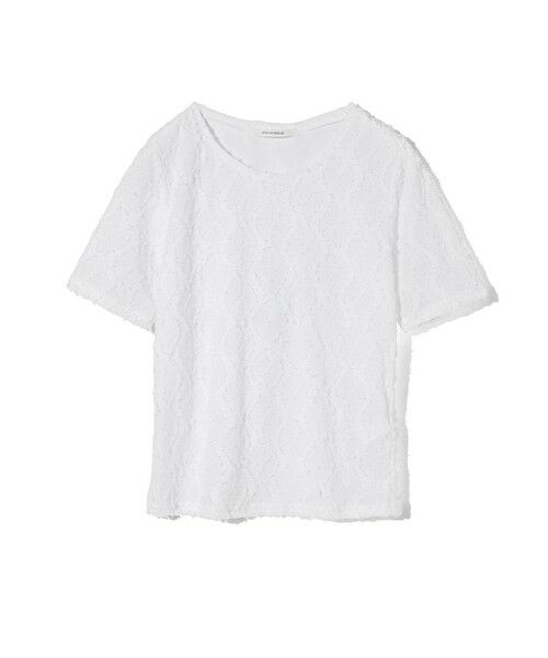 MIDIUMISOLID / ミディウミソリッド カットソー | MIDIUMISOLID for Ladies ジャカードクルーネックシアーインナー | 詳細1