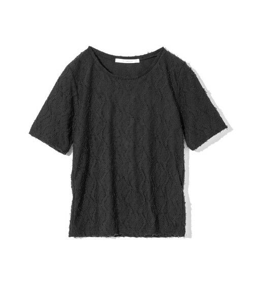 MIDIUMISOLID / ミディウミソリッド カットソー | MIDIUMISOLID for Ladies ジャカードクルーネックシアーインナー（ブラック(color99)）