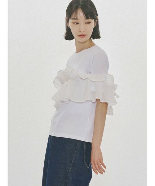 MIDIUMISOLID / ミディウミソリッド カットソー | MIDIUMISOLID for Ladies シフトフリルTシャツ | 詳細4