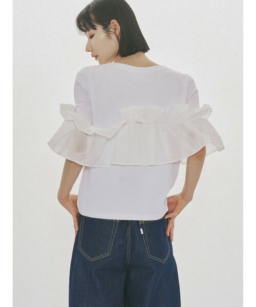 MIDIUMISOLID / ミディウミソリッド カットソー | MIDIUMISOLID for Ladies シフトフリルTシャツ | 詳細5