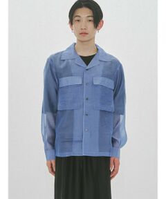 MIDIUMISOLID / ミディウミソリッド シャツ・ブラウス | MIDIUMISOLID Men’s シアーオープンカラーシャツ