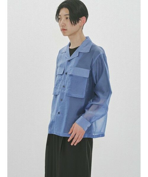 MIDIUMISOLID / ミディウミソリッド シャツ・ブラウス | MIDIUMISOLID Men’s シアーオープンカラーシャツ | 詳細3