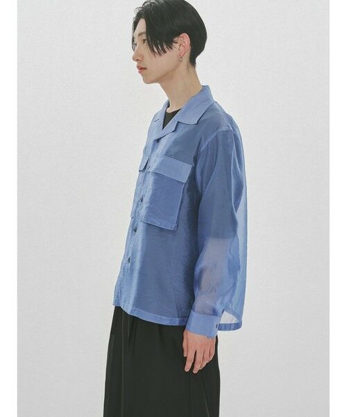 MIDIUMISOLID / ミディウミソリッド シャツ・ブラウス | MIDIUMISOLID Men’s シアーオープンカラーシャツ | 詳細4