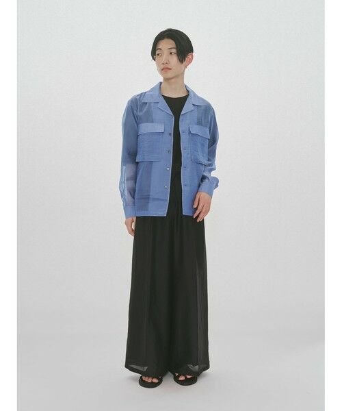 MIDIUMISOLID / ミディウミソリッド シャツ・ブラウス | MIDIUMISOLID Men’s シアーオープンカラーシャツ | 詳細6