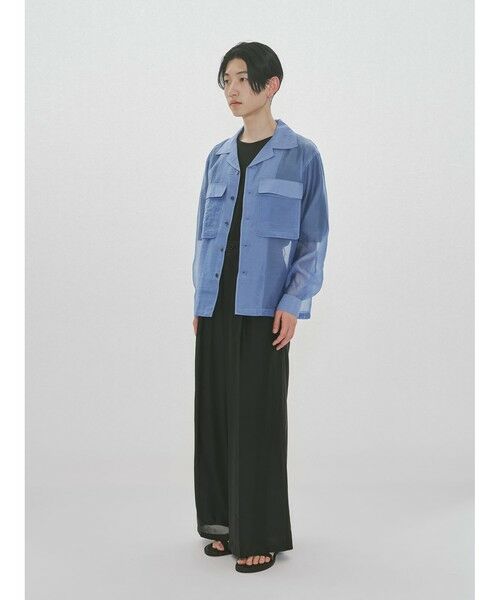 MIDIUMISOLID / ミディウミソリッド シャツ・ブラウス | MIDIUMISOLID Men’s シアーオープンカラーシャツ | 詳細7
