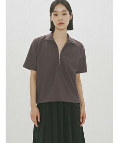 MIDIUMISOLID for Ladies エッセンシャルジップネックトップス