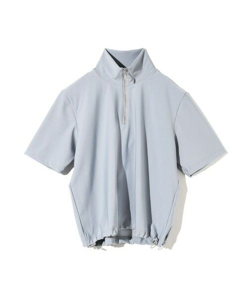 MIDIUMISOLID / ミディウミソリッド カットソー | MIDIUMISOLID for Ladies エッセンシャルジップネックトップス（ライトグレー(color90)）