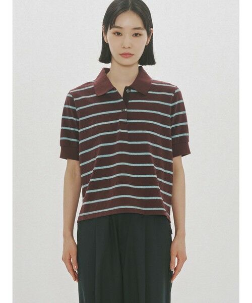 MIDIUMISOLID / ミディウミソリッド カットソー | MIDIUMISOLID for Ladies マルチボーダーポロシャツ | 詳細3