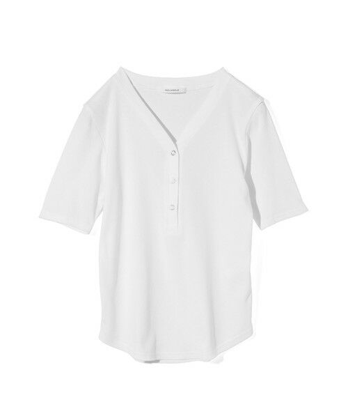 MIDIUMISOLID / ミディウミソリッド カットソー | MIDIUMISOLID for Ladies リブヘンリーネックプルオーバー（オフホワイト(color11)）