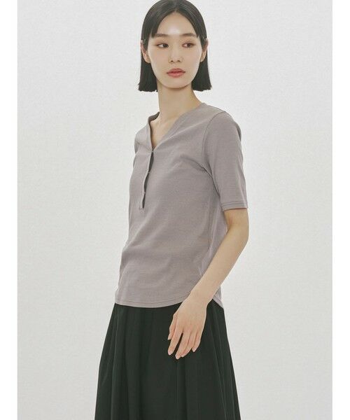 MIDIUMISOLID / ミディウミソリッド カットソー | MIDIUMISOLID for Ladies リブヘンリーネックプルオーバー | 詳細9