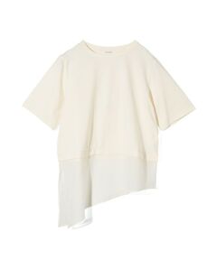 MIDIUMISOLID / ミディウミソリッド カットソー | MIDIUMISOLID for Ladies シアーミックスファブリックTシャツ