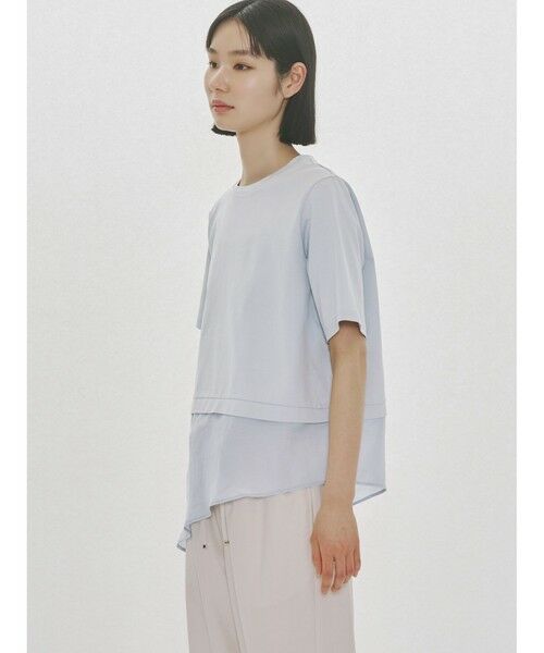 MIDIUMISOLID / ミディウミソリッド カットソー | MIDIUMISOLID for Ladies シアーミックスファブリックTシャツ | 詳細3