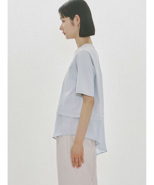 MIDIUMISOLID / ミディウミソリッド カットソー | MIDIUMISOLID for Ladies シアーミックスファブリックTシャツ | 詳細4