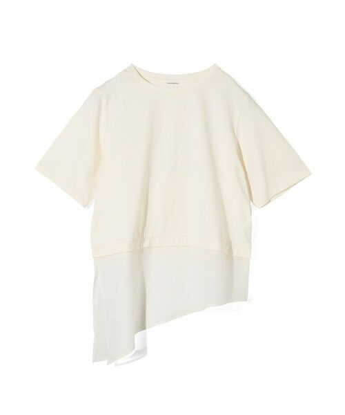 MIDIUMISOLID / ミディウミソリッド カットソー | MIDIUMISOLID for Ladies シアーミックスファブリックTシャツ(キナリ(color13))