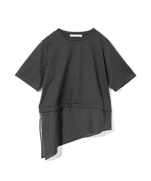 MIDIUMISOLID / ミディウミソリッド カットソー | MIDIUMISOLID for Ladies シアーミックスファブリックTシャツ(ブラック(color99))