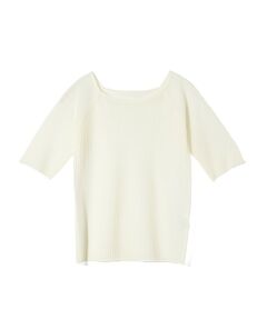 MIDIUMISOLID / ミディウミソリッド ニット・セーター | MIDIUMISOLID for Ladies リブスクエアラウンドネックプルオーバー