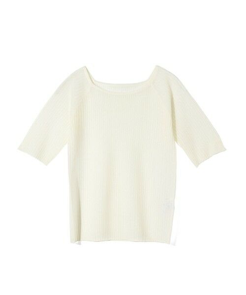 MIDIUMISOLID / ミディウミソリッド ニット・セーター | MIDIUMISOLID for Ladies リブスクエアラウンドネックプルオーバー（アイボリー(color12)）
