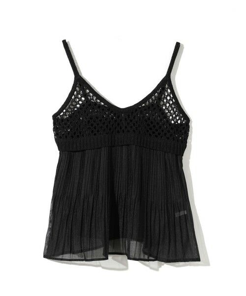 MIDIUMISOLID / ミディウミソリッド ベスト | MIDIUMISOLID for Ladies メッシュニットプリーツキャミソール | 詳細2