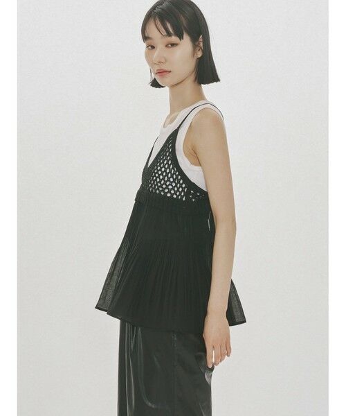MIDIUMISOLID / ミディウミソリッド ベスト | MIDIUMISOLID for Ladies メッシュニットプリーツキャミソール | 詳細5