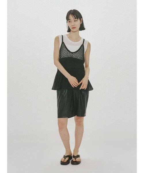 MIDIUMISOLID / ミディウミソリッド ベスト | MIDIUMISOLID for Ladies メッシュニットプリーツキャミソール | 詳細7