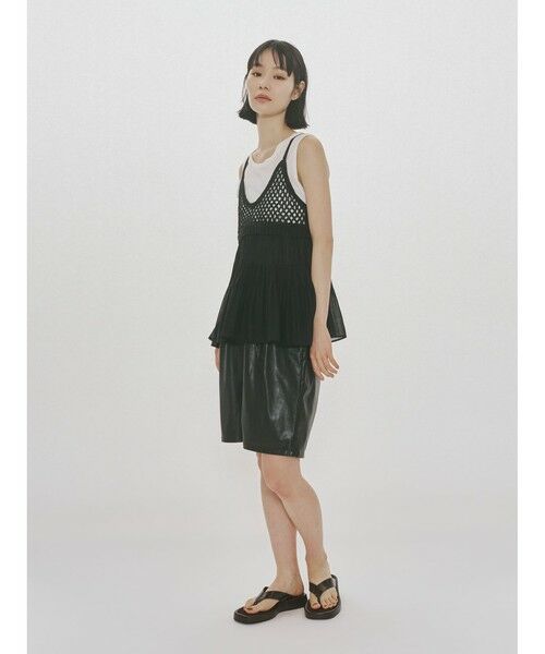 MIDIUMISOLID / ミディウミソリッド ベスト | MIDIUMISOLID for Ladies メッシュニットプリーツキャミソール | 詳細8