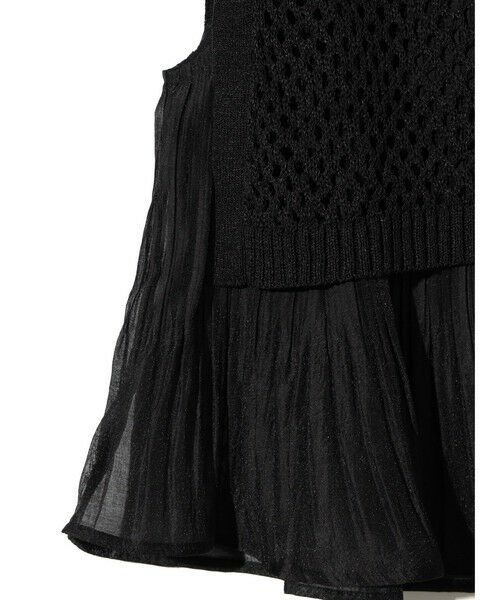 MIDIUMISOLID / ミディウミソリッド ベスト | MIDIUMISOLID for Ladies メッシュニットプリーツベスト | 詳細13