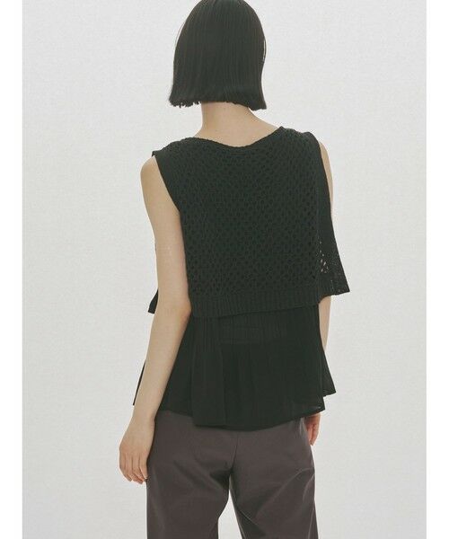 MIDIUMISOLID / ミディウミソリッド ベスト | MIDIUMISOLID for Ladies メッシュニットプリーツベスト | 詳細6