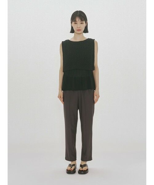 MIDIUMISOLID / ミディウミソリッド ベスト | MIDIUMISOLID for Ladies メッシュニットプリーツベスト | 詳細7