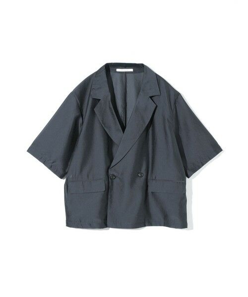 MIDIUMISOLID / ミディウミソリッド テーラードジャケット | MIDIUMISOLID Men’s ハーフスリーブシアーダブルジャケット(ネイビー(color77))