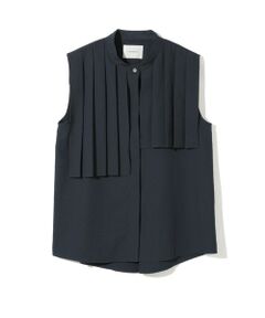 MIDIUMISOLID / ミディウミソリッド シャツ・ブラウス | MIDIUMISOLID for Ladies ノースリーブアシンメトリープリーツシャツ