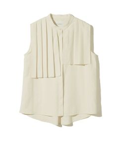 MIDIUMISOLID / ミディウミソリッド シャツ・ブラウス | MIDIUMISOLID for Ladies ノースリーブアシンメトリープリーツシャツ