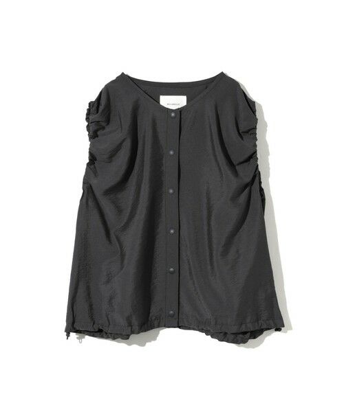 MIDIUMISOLID / ミディウミソリッド ベスト | MIDIUMISOLID for Ladies ポプリンボリュームベスト（ブラック(color99)）