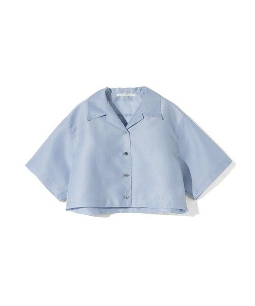 MIDIUMISOLID / ミディウミソリッド シャツ・ブラウス | MIDIUMISOLID for Ladies シアーオープンカラーシャツ（サックス(color30)）