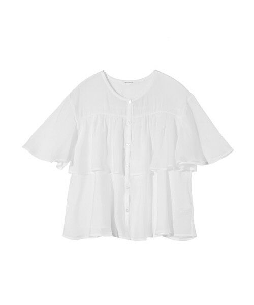 MIDIUMISOLID / ミディウミソリッド シャツ・ブラウス | MIDIUMISOLID for Ladies シアーティアードブラウス（オフホワイト(color11)）