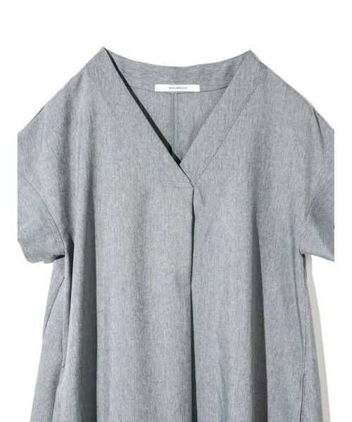 MIDIUMISOLID / ミディウミソリッド ロング・マキシ丈ワンピース | MIDIUMISOLID for Ladies リネンライクVネックフレアワンピース | 詳細2