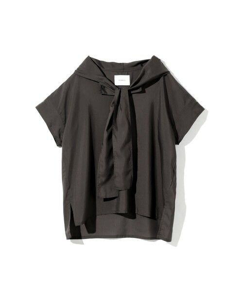MIDIUMISOLID / ミディウミソリッド シャツ・ブラウス | MIDIUMISOLID for Ladies フードタイワイドプルオーバー（ブラック(color99)）