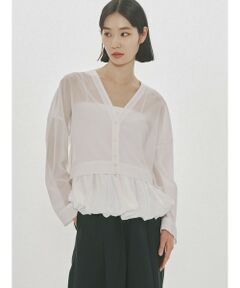 MIDIUMISOLID / ミディウミソリッド カーディガン・ボレロ | MIDIUMISOLID for Ladies シアーボイルVネックカーディガン