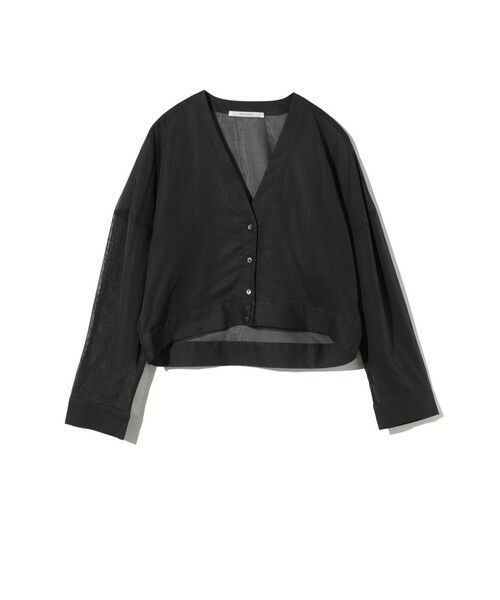 MIDIUMISOLID / ミディウミソリッド カーディガン・ボレロ | MIDIUMISOLID for Ladies シアーボイルVネックカーディガン(ブラック(color99))