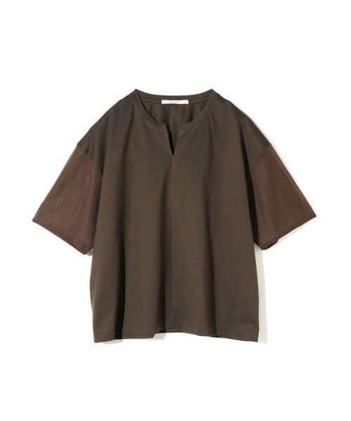 MIDIUMISOLID / ミディウミソリッド カットソー | MIDIUMISOLID for Ladies シアースリーブスキッパープルオーバー(ブラウン(color44))