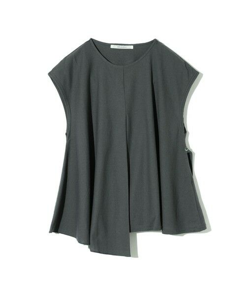 MIDIUMISOLID / ミディウミソリッド カットソー | MIDIUMISOLID for Ladies ドレープツイストノースリーブ（チャコールグレー(color92)）