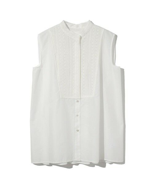 MIDIUMISOLID / ミディウミソリッド シャツ・ブラウス | MIDIUMISOLID for Ladies レース付きワイドシャツ（オフホワイト(color11)）