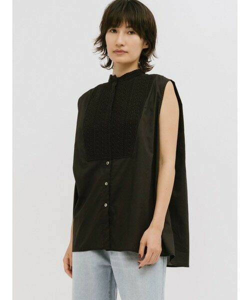 MIDIUMISOLID / ミディウミソリッド シャツ・ブラウス | MIDIUMISOLID for Ladies レース付きワイドシャツ | 詳細4