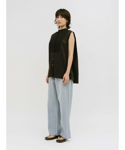 MIDIUMISOLID / ミディウミソリッド シャツ・ブラウス | MIDIUMISOLID for Ladies レース付きワイドシャツ | 詳細8