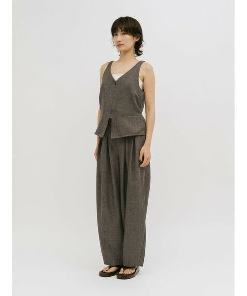 MIDIUMISOLID / ミディウミソリッド その他パンツ | MIDIUMISOLID for Ladies タックカーブバレルパンツ | 詳細3