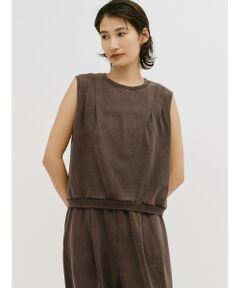 MIDIUMISOLID / ミディウミソリッド カットソー | MIDIUMISOLID for Ladies ピグメントタックノースリーブプルオーバー