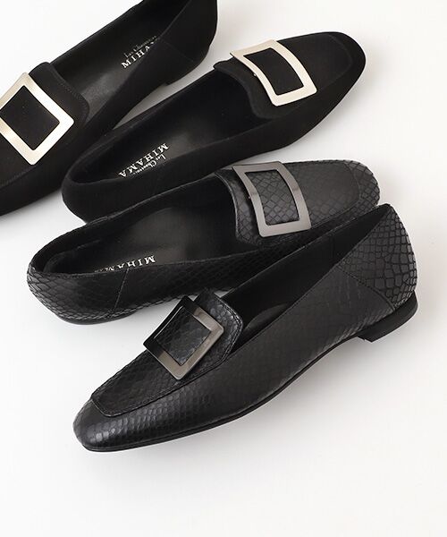ミハマ MIHAMA カジュアルシューズ （黒型押） - 靴
