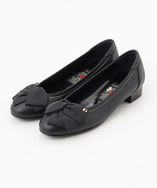 ★MIHAMA 黒 リボン付きパンプス ミハマ MIHAMA パンプス （黒） -靴＆ファッション通販 ロコンド
