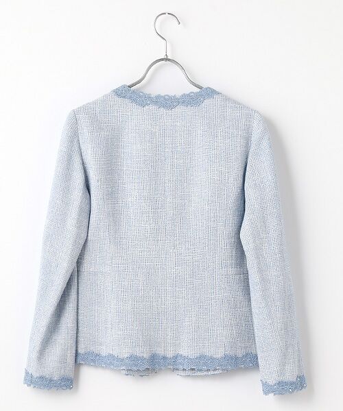 MIMO MODA / ミモモーダ ノーカラージャケット | 【日本製】【ラインストーン装飾】ノーカラー　ジャケット | 詳細1