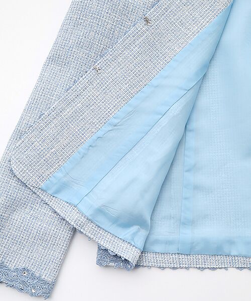 MIMO MODA / ミモモーダ ノーカラージャケット | 【日本製】【ラインストーン装飾】ノーカラー　ジャケット | 詳細4