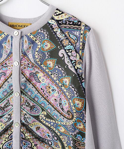 MIMO MODA / ミモモーダ カーディガン・ボレロ | 【イタリア素材】【日本製】G.BINDAパネルプリント　カーディガン | 詳細2